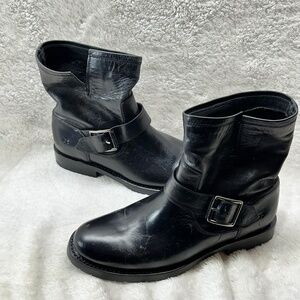 FRYE Veronica Leather Slouch Bootie Black Size 6.5 Value: $348